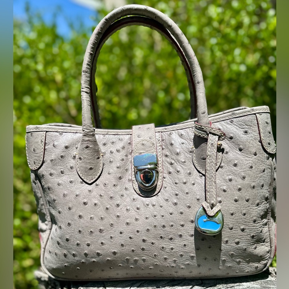 DOONEY & BOURKE Ostrich Embossed Leather Satchel